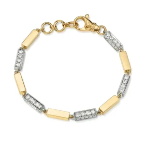 GIANA BRACELET WITH DIAMONDS - TWO TONE>SINGLE STONE Best
