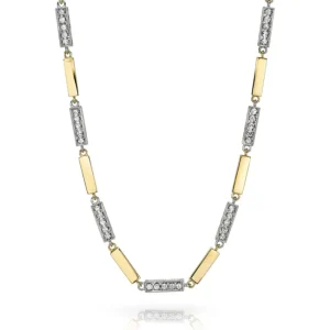 GIANA NECKLACE WITH DIAMONDS - TWO TONE>SINGLE STONE Hot