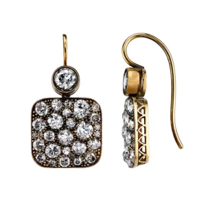 LARGE COBBLESTONE DOUBLE DROP EARRINGS>SINGLE STONE Fashion