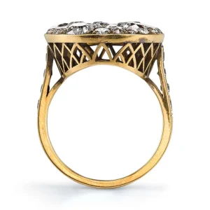 LARGE OVAL COBBLESTONE RING>SINGLE STONE Clearance