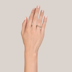 LARGE ROSE CUT GABBY HALF BAND>SINGLE STONE New