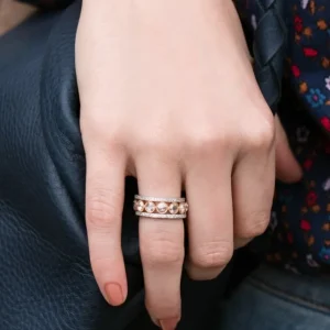 LARGE ROSE CUT GABBY HALF BAND>SINGLE STONE New