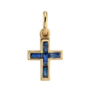 MINI FRENCH CUT CARMELA CROSS WITH GEMSTONES>SINGLE STONE Best