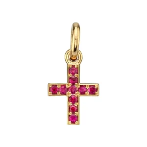 MINI PAVÉ CARMELA CROSS WITH GEMSTONES>SINGLE STONE New