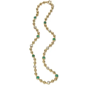 MIRELLA NECKLACE WITH DIAMONDS AND EMERALDS>SINGLE STONE Online