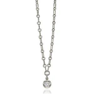 RANDI DROP NECKLACE - PLATINUM>SINGLE STONE Outlet