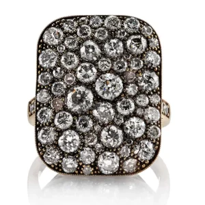 RECTANGULAR COBBLESTONE RING>SINGLE STONE Outlet