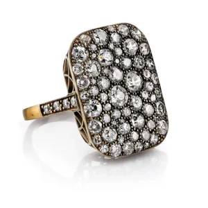 RECTANGULAR COBBLESTONE RING>SINGLE STONE Outlet