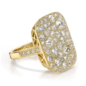 RECTANGULAR COBBLESTONE RING>SINGLE STONE Online