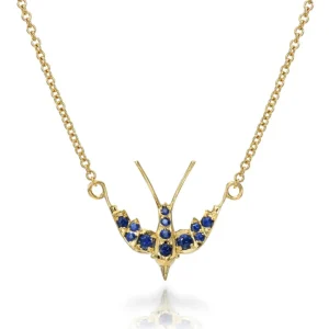 SMALL SWALLOW NECKLACE WITH GEMSTONES>SINGLE STONE Hot