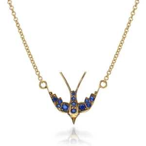 SMALL SWALLOW NECKLACE WITH GEMSTONES>SINGLE STONE Hot