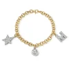 THREE CHARM BRACELET - TWO TONE>SINGLE STONE Outlet